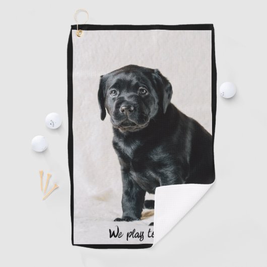 Zwart-witte hond foto golfhanddoek (Insitu)
