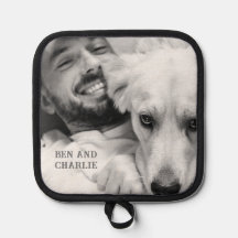 Zwart-witte hond foto