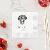 Zwart-witte hond gepersonaliseerde bruiloft servet (Insitu)