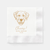 Zwart-witte hond gepersonaliseerde bruiloft servet (Voorkant)