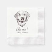 Zwart-witte hond gepersonaliseerde bruiloft servet (Voorkant)