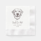 Zwart-witte hond gepersonaliseerde bruiloft servet (Voorkant)