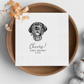 Zwart-witte hond gepersonaliseerde bruiloft servet