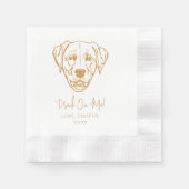 Zwart-witte hond gepersonaliseerde bruiloft servet (Voorkant)