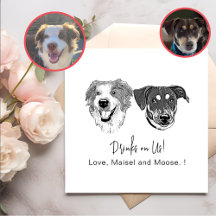 Zwart-witte hond gepersonaliseerde Drinken op ons