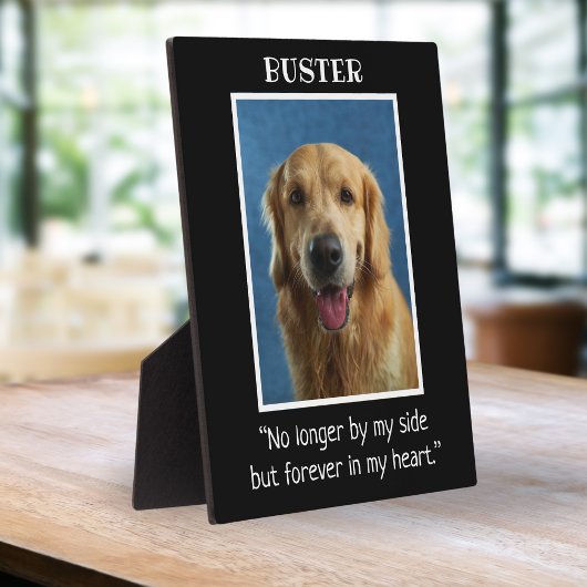 Zwart-Witte Hond Hondenherdenkingsfoto Aandenken   Fotoplaat