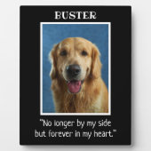 Zwart-Witte Hond Hondenherdenkingsfoto Aandenken   Fotoplaat (Voorkant)