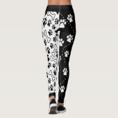 Zwart-witte Hond poten Leggings (Achterkant)