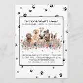 Zwart Witte Hond Trimmer Prijslijst Menu (Achterkant)