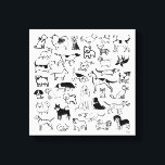 Zwart-witte honden | Een verscheidenheid aan Honde Canvas Afdruk<br><div class="desc">Zwart-wit hondenpatroon met veel hondenrassen, waaronder een Beagle, Pug, Cocker Spaniel, Border Collie, Great Dane, French Bulldog, Bloodhound, Yorkshire Terrier, Shiba Inu, Basset Hound, Pit Bull Terrier, Boston Terrier, Alaskan Klee Kai, Bulldog, Dalmatiër, Bichon Frise, Dachshund, Pointer, Pekingese, Chihuahua, Shih Tzu, Keeshond, en Pomeranians. Een verscheidenheid aan schetsen die een...</div>