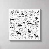 Zwart-witte honden | Een verscheidenheid aan Honde Canvas Afdruk (Voorkant)