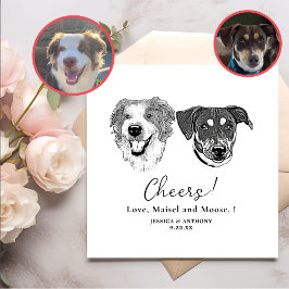 Zwart-witte honden gepersonaliseerd gejuich servet