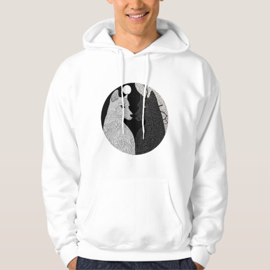 Zwart-witte honden hoodie (Voorkant)
