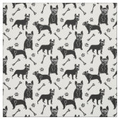 Zwart-witte honden stof (Swatch)