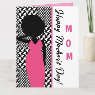 Zwart & Witte Hondenpootprint Moederdag Kaart