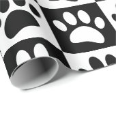 Zwart-witte hondenpoten in vierkanten cadeaupapier (Rol Hoek)