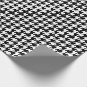 Zwart Witte Hondstandsteek Weefsel Abstracte Figur Cadeaupapier (Hoek)
