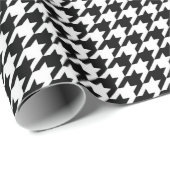 Zwart Witte Hondstandsteek Weefsel Abstracte Figur Cadeaupapier (Rol Hoek)