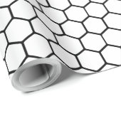 Zwart-witte honingraat gepatterd cadeaupapier (Rol Hoek)