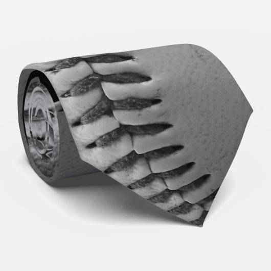 Zwart-witte honkbaltitels stropdas (Opgerold)