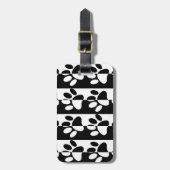 Zwart-witte hoofddoekjes en stripes bagagelabel (Voorkant verticaal)