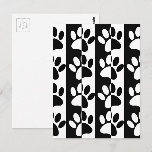 Zwart-witte hoofddoekjes en stripes briefkaart (Voorkant / Achterkant)