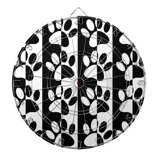 Zwart-witte hoofddoekjes en stripes dartbord (Voorkant)
