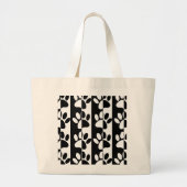 Zwart-witte hoofddoekjes en stripes grote tote bag (Voorkant)