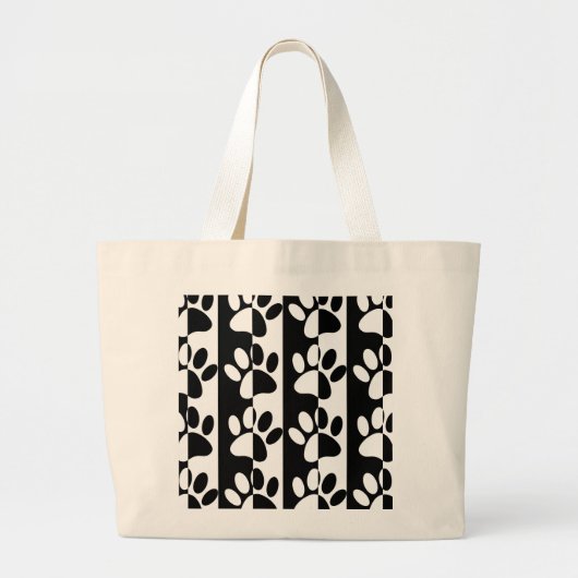 Zwart-witte hoofddoekjes en stripes grote tote bag (Voorkant)