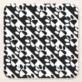 Zwart-witte hoofddoekjes en stripes kartonnen onderzetters (Voorkant)