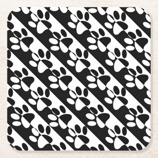 Zwart-witte hoofddoekjes en stripes kartonnen onderzetters (Voorkant)