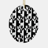 Zwart-witte hoofddoekjes en stripes keramisch ornament (Rechts)