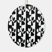 Zwart-witte hoofddoekjes en stripes keramisch ornament (Links)