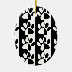 Zwart-witte hoofddoekjes en stripes keramisch ornament