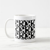 Zwart-witte hoofddoekjes en stripes koffiemok (Links)