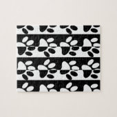 Zwart-witte hoofddoekjes en stripes legpuzzel (Horizontaal)