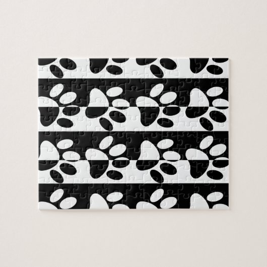 Zwart-witte hoofddoekjes en stripes legpuzzel (Horizontaal)