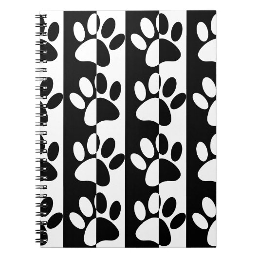 Zwart-witte hoofddoekjes en stripes notitieboek (Voorkant)