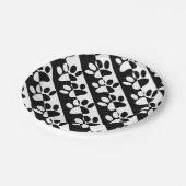 Zwart-witte hoofddoekjes en stripes papieren bordje (Gekanteld)