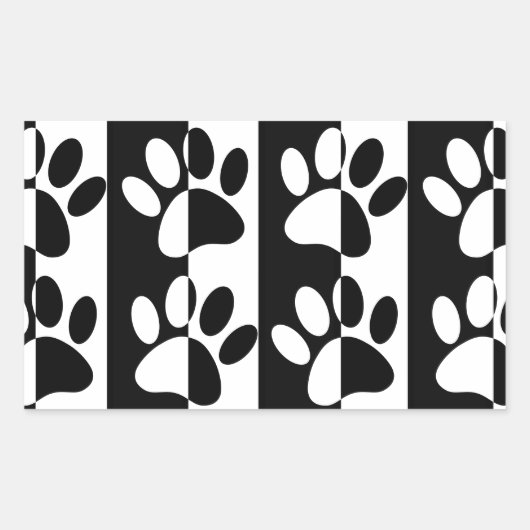 Zwart-witte hoofddoekjes en stripes rechthoekige sticker (Voorkant)