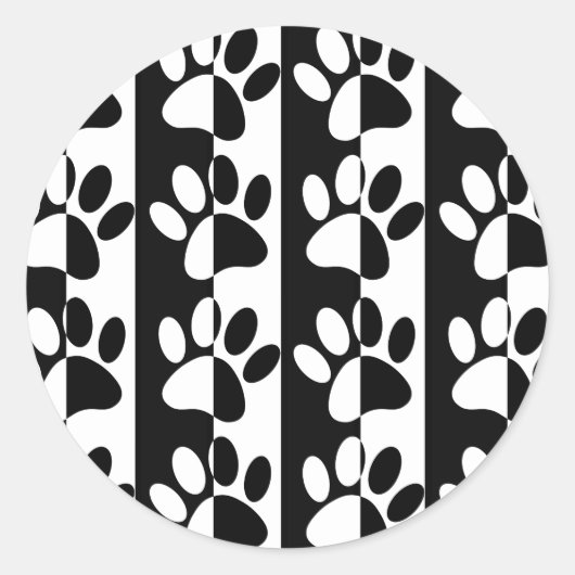 Zwart-witte hoofddoekjes en stripes ronde sticker (Voorkant)