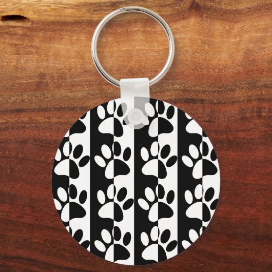 Zwart-witte hoofddoekjes en stripes sleutelhanger (Voorkant)