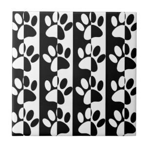 Zwart-witte hoofddoekjes en stripes tegeltje