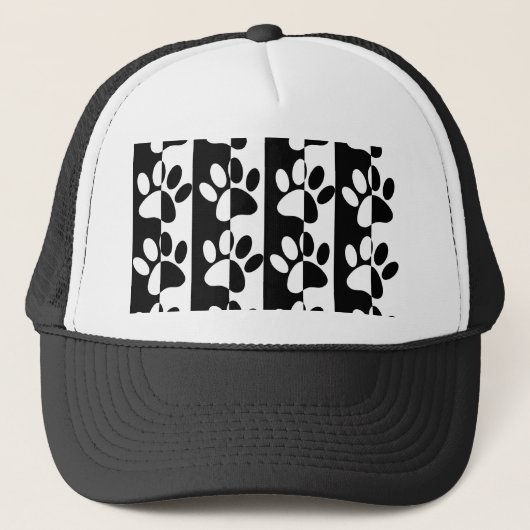 Zwart-witte hoofddoekjes en stripes trucker pet (Voorkant)