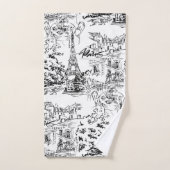 Zwart-witte hoofddoektower voor Parijs Bad Handdoek (Handdoek)
