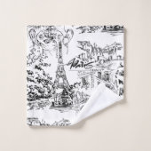 Zwart-witte hoofddoektower voor Parijs Bad Handdoek (Wasdoekje)