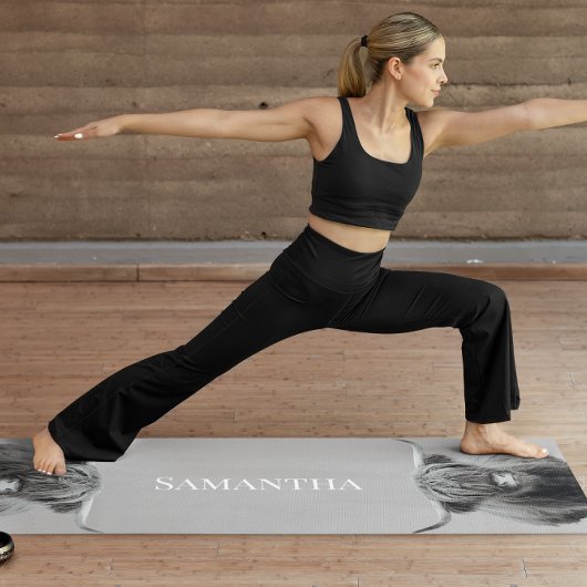 Zwart Witte Hoogland Koe  Monogram naam   Yogamat