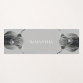 Zwart Witte Hoogland Koe  Monogram naam   Yogamat (Voorkant (horizontaal))