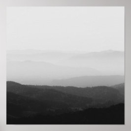 Zwart-witte horizon lijnen poster