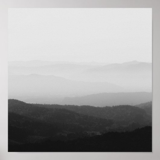 Zwart-witte horizon lijnen poster (Voorkant)